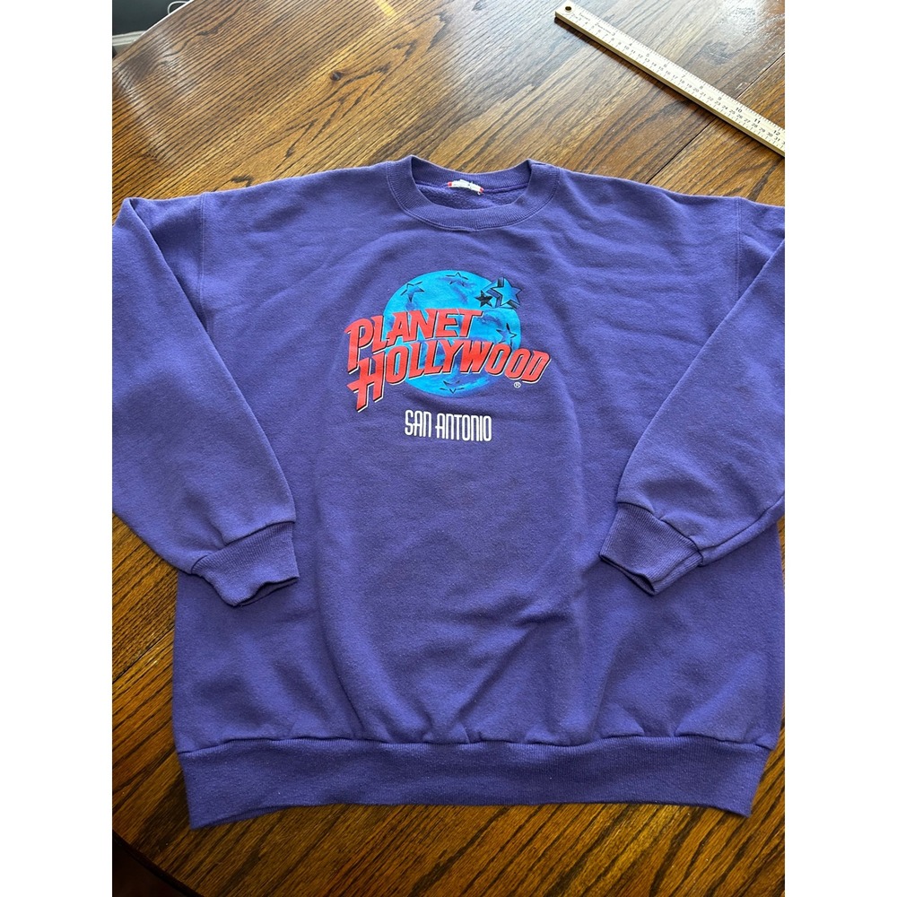 Vintage Planet Hollywood San Antonio Purple Graphic Crewneck Sweatshirt XL